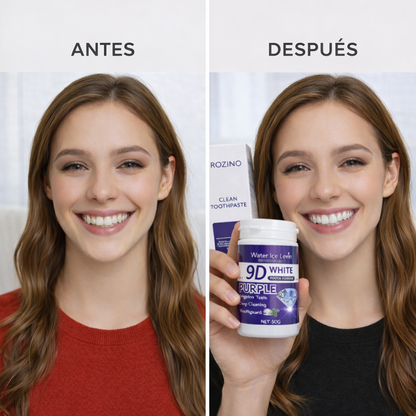 Kit Blanqueador Dental Morado 9D – 3 Polvos Blanqueadores + 1 Líquido